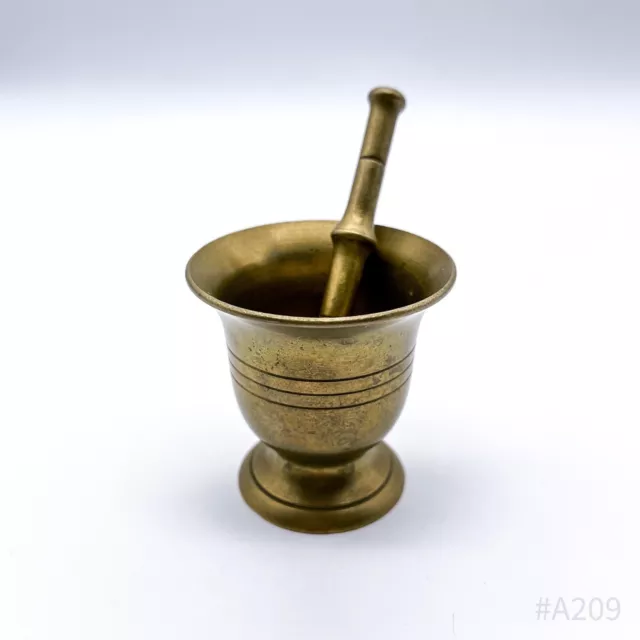 Vintage Brass Mortar With Tappet, Pestle Mortar Brass 5, 5x6cm