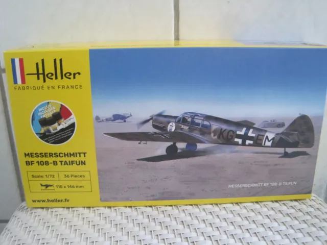 Messerschmitt Bf 108-B Taifun Heller Plastikbausatz incl Farben Pinsel Klebstoff