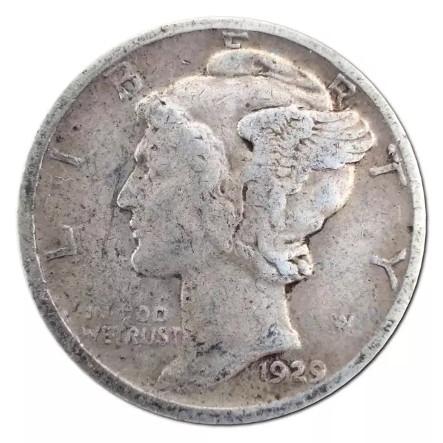 1929-D Mercury Dime VG Very Good 90% Silver