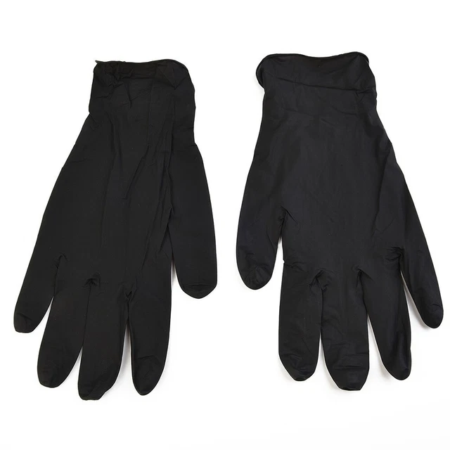 Gants stériles en nitrile sans latex 100 pièces noirs adaptés à l'industrie