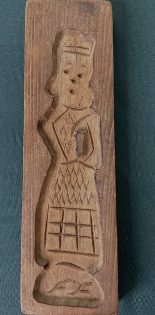 Primitive Wooden Mold Candy Maple Butter 10" King Saint Wise Man Antique Cookie