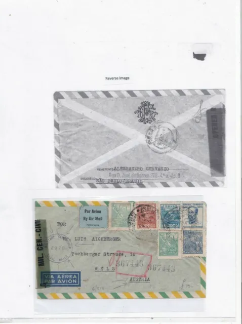 Brazil 1941 stamp cover ref 9209