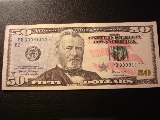 2017-A Fifty Dollar 50.00 Federal Reserve Star *Note Low Serial number