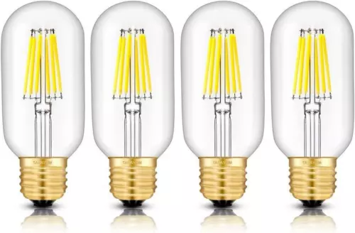 Dimmable T45 LED Edison Bulb 6W, E27 Screw Filament Cool 6w White