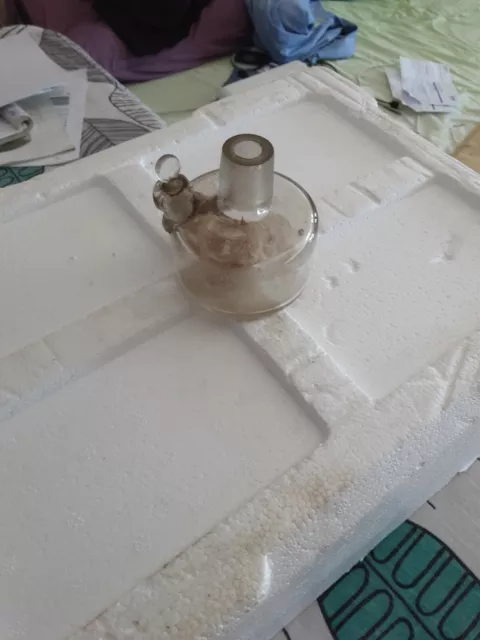 Antico Fornello A Spirito In Vetro Per Laboratorio Chimico