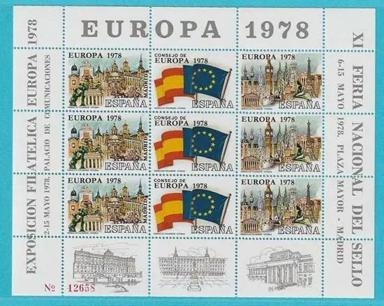 Spanien Vignettenblock aus 1978 ** postfrisch Briefmarkenausstellung