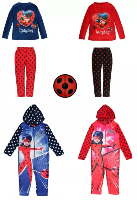 Enfants Filles Licence Officielle Coccinelle Long Manche Pyjama Ensemble 1Onesie