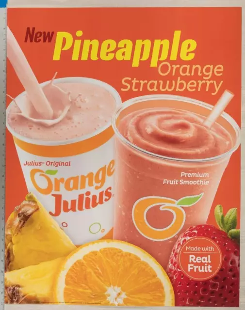 Dairy Queen Poster Orange Julius Pineapple Orange Strawberry 22x28 dq2