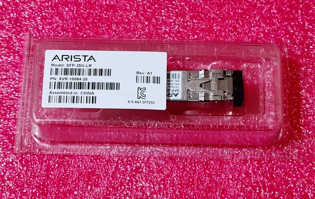 NEW Arista SFP-25G-LR 25GBASE-LR SFP28 1310nm 10km Duplex LC SMF XVR-10084-20