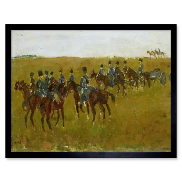 Breitner Artillery Maneuver Army Horse Painting Wall Art Print Framed 12x16