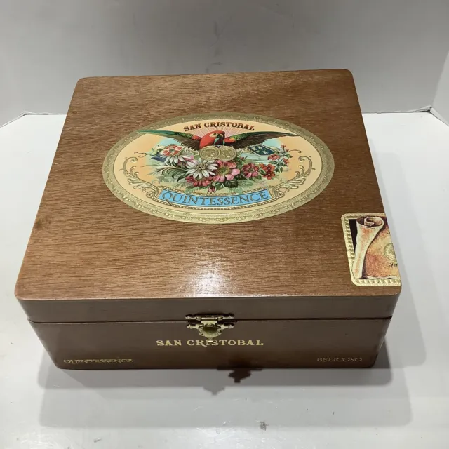 San Cristobal Quintessence Belicoso Empty Cigar Box 7.5x7.5x3, Excellent Clean