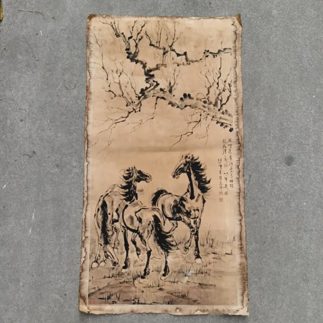 Chinese Old Paper Painting Horse Painting