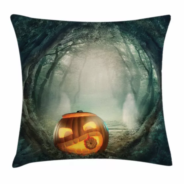 Halloween Housse de Coussin Forêt enchantée citrouille