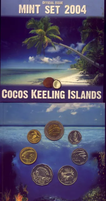 2004 COCOS KEELING ISLANDS MINTSET:  SCARCE SET of COINS  NO   RESERVE!!