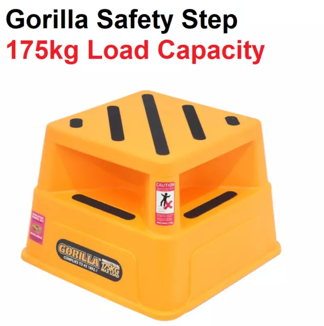 Gorilla Industrial Safety Step 175kg Load Rating Work Office Safe Step Ladder