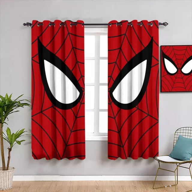 Marvel Spiderman Bedroom Bathroom Curtains Ring Blackout Door Decor UV Protect