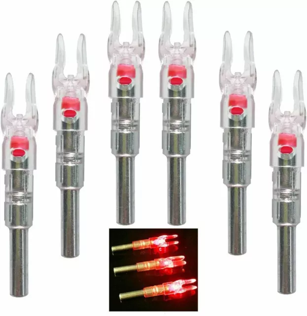 6PCS Automatically Led Lighted Nocks for Arrows with .244"/6.2mm Inside Diameter