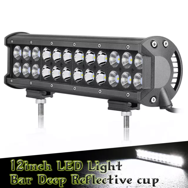 12Inch 72W Straight Spot Flood Combo LED Light Bar Fog Driving Lamp Offroad ATV