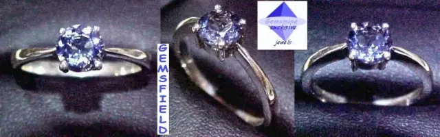 SOLITAIRE IOLITE de MADAGASCAR 100% NATURELLE !!! 0.72ct !!! VVS !!! FAIT MAIN