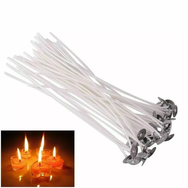 20* Lot High Quality Candle Wicks 8 Inch COTTON Core Candle Making Supplies 3