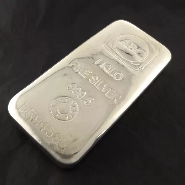 999.5 Silver 1 Kilo ABC Mint Investor Bullion Ingot Bar With Certificate