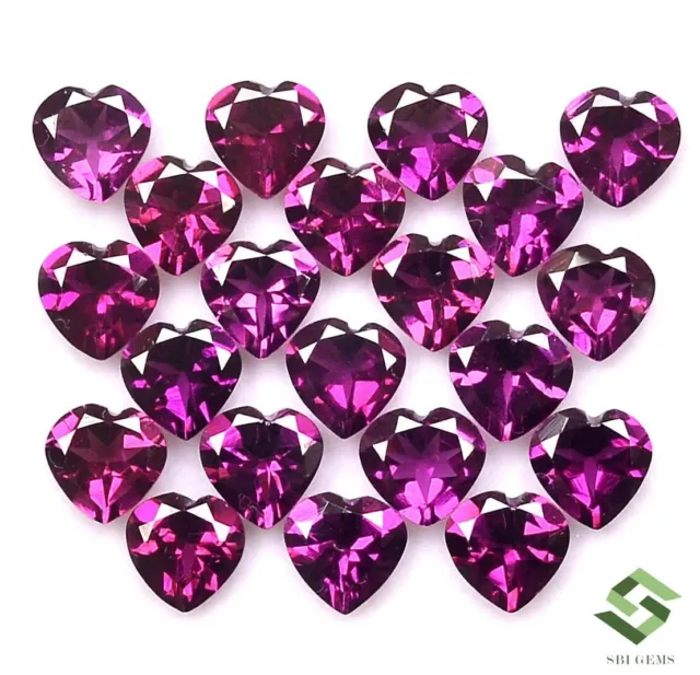 6x6 mm Natural Rhodolite Heart Shape Cut Pair 1.76 Cts Loose Gems Price Per pair 2