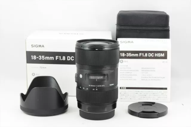 Sigma 18-35mm F/1.8 DC HSM Lens For Canon EF mount + Hood Near Mint in Box #5361