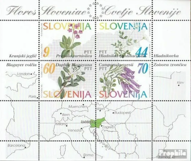 Eslovenia Bloque 1 (edición completa) nuevo 1994 locales flora