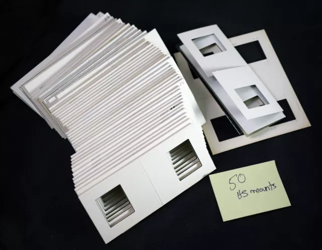 50 soportes de diapositivas estéreo realistas con sello térmico de cartón - usados - ver fotos