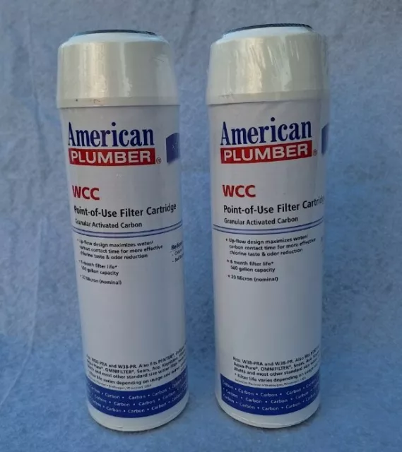 American Plumber WCC 20 Micron Undersink Carbon Filter 2 Pack