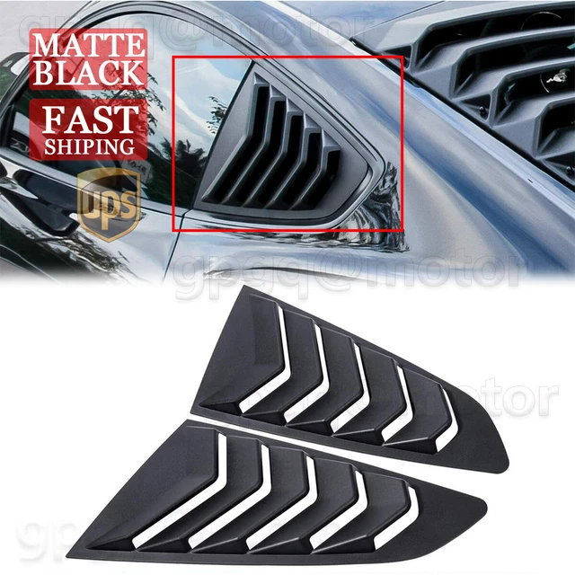HAKA TOUGH Rear Side Window Louvers For Ford Mustang 2015-2022, Side Windshield Rear Scoop Cover Accessories, Carbon Fiber Black 3PCS, Automotive - Canada