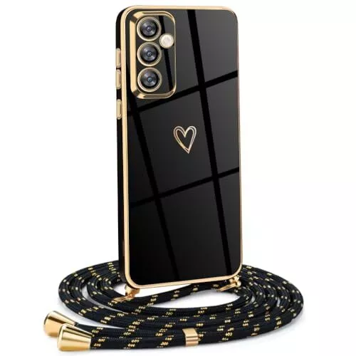 Mkej Custodia con Collana per Samsung Galaxy S23 Fe Cover Donna Cuore Amore c...