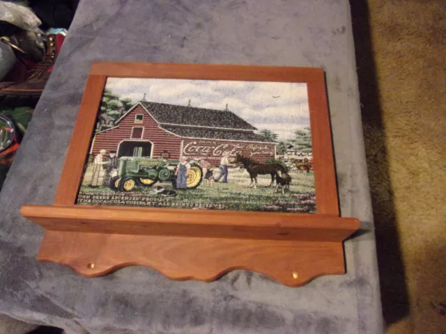 Pamela C. Renfroe What a Glorious Day Coca Cola, John Deere Knit Tapestry  shelf