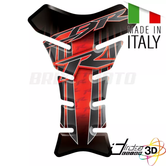 Paraserbatoio Adesivo Resinato Rosso Nero Fits Per Honda Cbr 1000 Rr