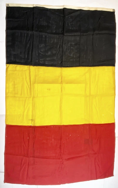 Belgium  Ensign Nautical Flag Maritime Naval Vintage WWII 4’x6’ Wool Large