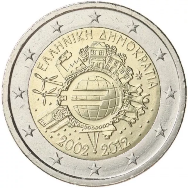 Greece 2 euro coin 2012 "Ten years of euro (TYE)" UNC