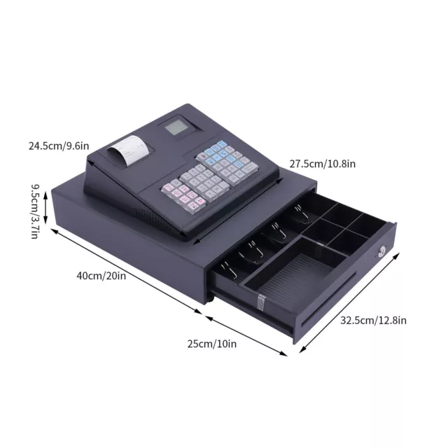 38 Keys Wired Lockable Electric Thermal Cash Register with Drawer for Catering 3