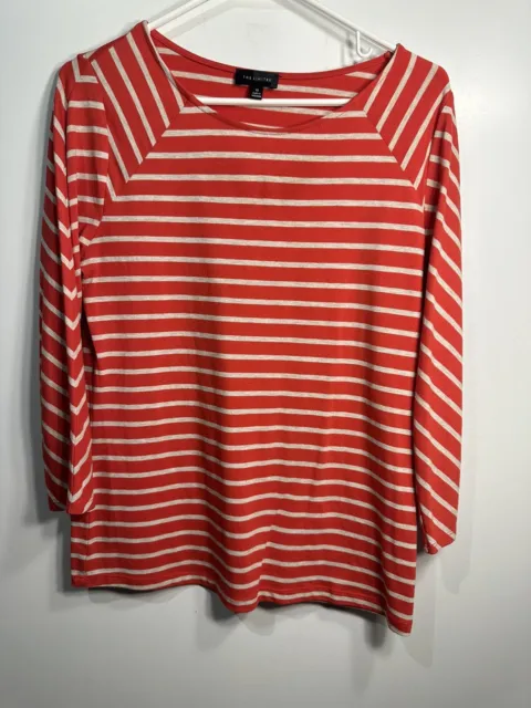 the limited womens red white striped long sleeve shirt size medium