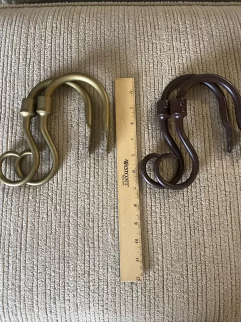 Vintage Brass Curtain Tie Backs , 2 Pr