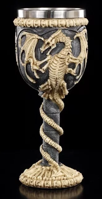 Drachen Skelett Kelch - Dragon Remains - Totenkopf Skull Dragon Goblet