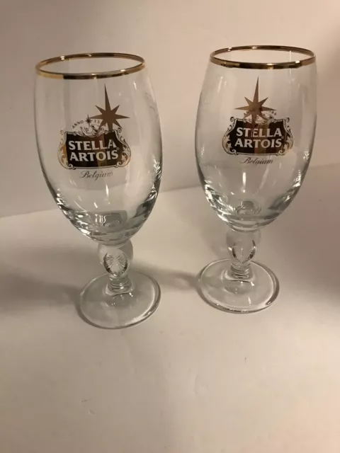 Stella Artois, Ltd Holiday 2016 Gold Edition Chalice, Beer Glass, 33cl, Set of 2