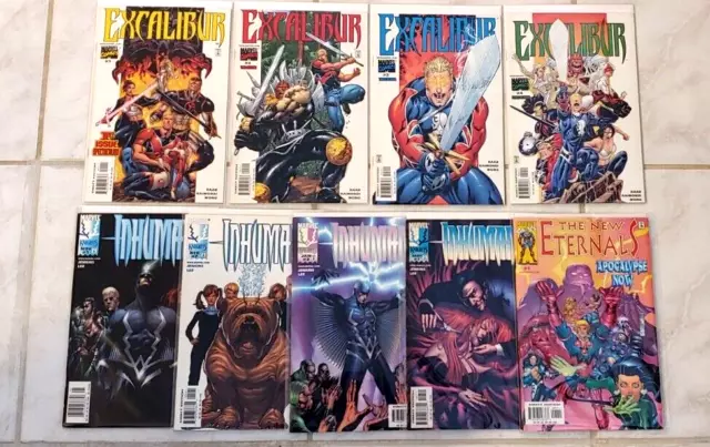 Marvel Comics EXCALIBUR #1-4 2001 INHUMANS #1-3 1998 #7 Lot of 9! VF+/NM