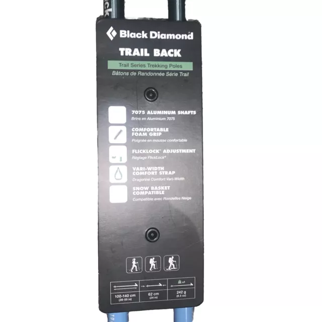 BLACK DIAMOND Trail Back Trekking Poles Trail Series Eje de aluminio Empuñadura de espuma 2