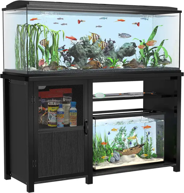 55-75 Gallon Fish Tank Stand Heavy Duty Metal Aquarium Stand with Cabinet for Fi