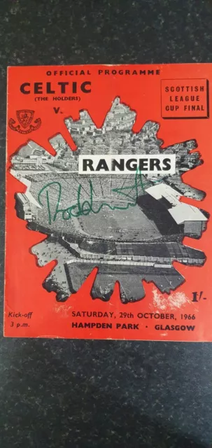 1966 Scottish League Cup Final  Celtic V Rangers Signed By Rod Stewart