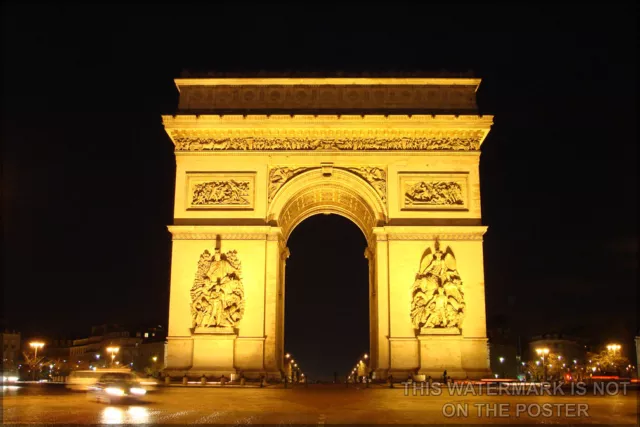 Poster, Many Sizes; Arc De Triomphe, Paris, France At Night