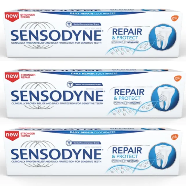 PACK3x100G SENSODYNE Repair & Protect Whitening Toothpaste Pain Sensitivity +DHL
