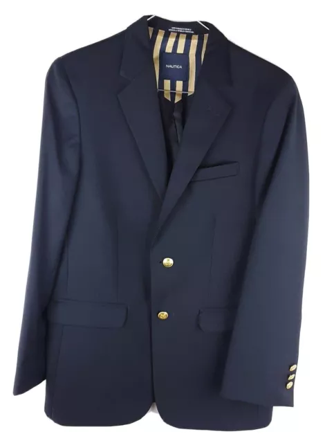 NAUTICA Navy Blue boy youth blazer jacket Sport Coat suit Sz 7 REG