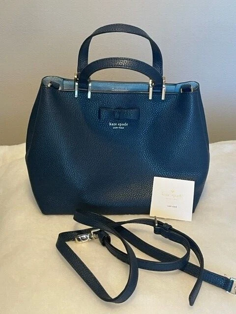 NEW Kate Spade Navy Blue Satchel with Small Bow