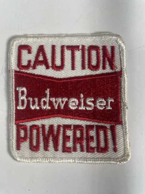 Vintage “Caution Budweiser Powered” Beer Advertising Sew On Patch